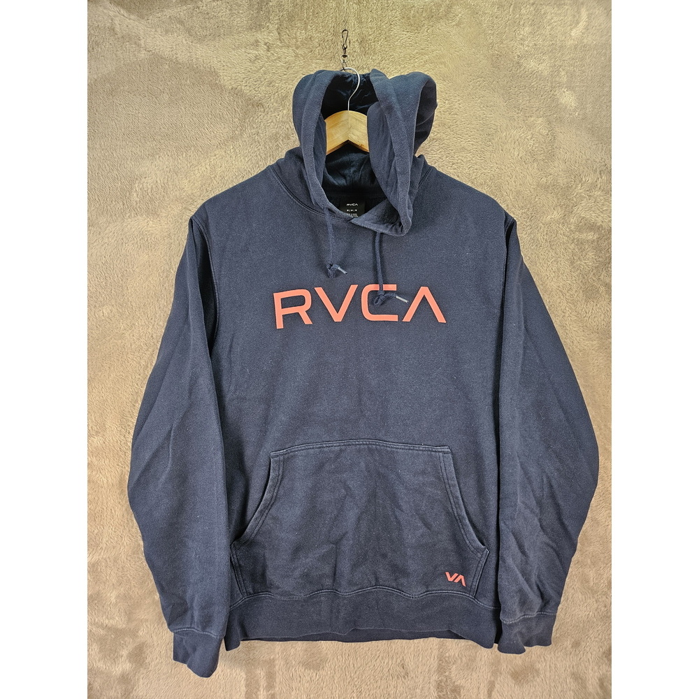RVCA Hoodie Pullover Sweatshirt Cotton Blend Big Logo Spellout